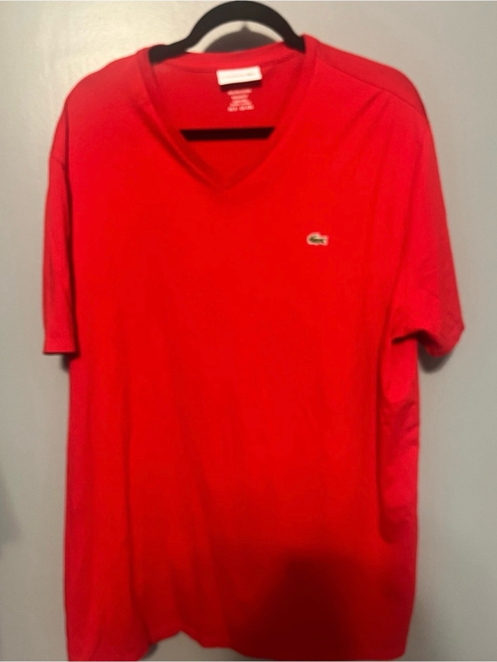 Lacoste Men’s Bright Red V-Neck Polo Tee